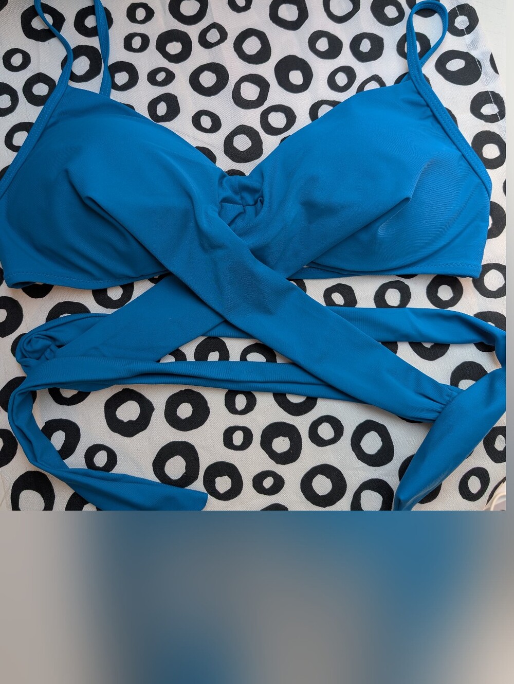 Blue Bikini Top With Tie Detail